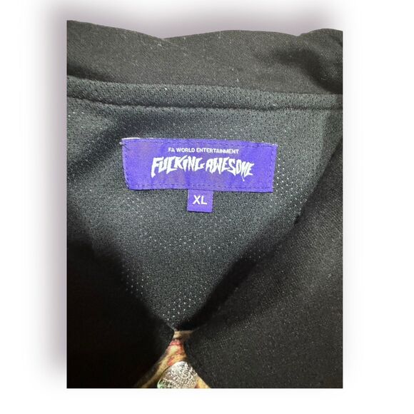 F*cking Awesome FA Worldwide Collared Tee Floral Polo Size XL Warm Up Top Skater - Picture 4 of 6